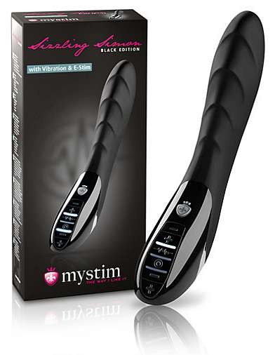 Mystim Sizzling Simon - Vibrator mit E-Stim (Black Edition)