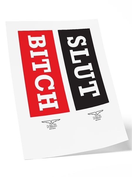 Mister B Temporary Tattoo Slut/Bitch (mit Slut/Bitch Text)