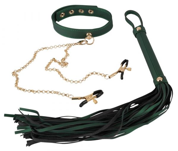 Bad Kitty Peitsche & Halsband (aufregendes Bondage-Set)