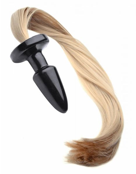 Tailz - Ponyschwanz Analplug (blond, glatt & seidig)