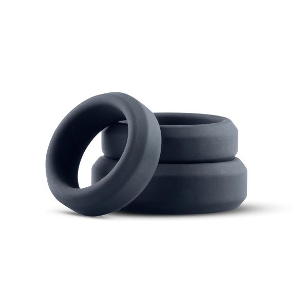 Boners 3er Penisring Kit, Flat rings (aus hochwertigem Silikon)