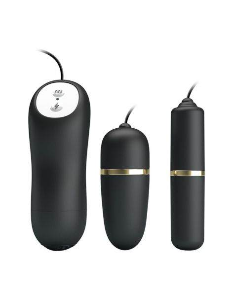 Pretty Love E-Stim Double Vibro Bullets (mit 3 E-Stim-Funktionen)