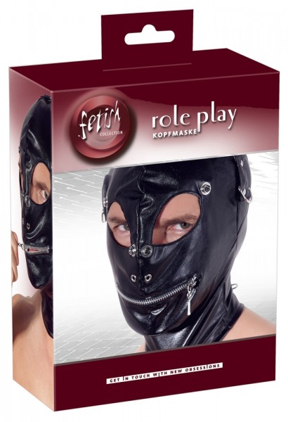 Lederimitat Maske (schwarz)