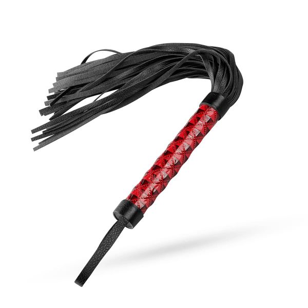 Whipped "Beat It Flogger" rot (mit Strängen aus Kunstleder)