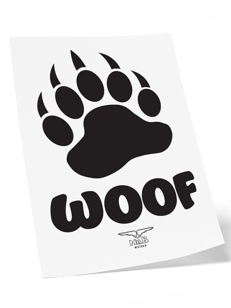 Mister B Temporary Tattoo WOOF (mit Bärentatze)