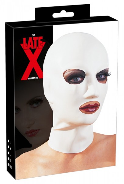 Latex-Kopfmaske (weiß)
