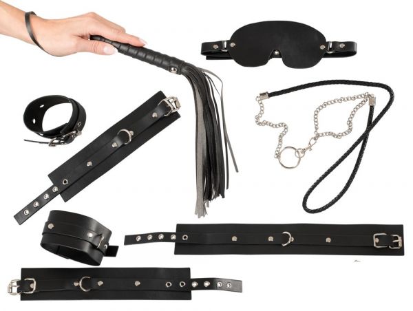 11-teilige Fetisch-Set mit Tasche (mit Augenmaske, kleine Peitsche)
