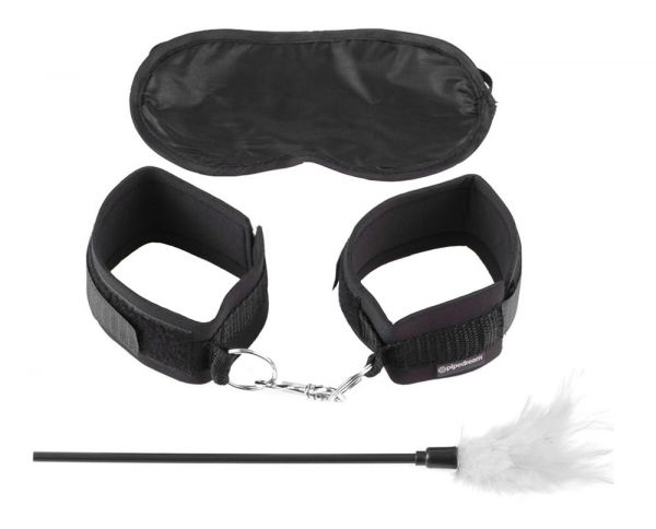 3-teiliges BDSM-Set "Sensual Seduction Kit" (mit Handfessel, Federstab & Augenmaske=