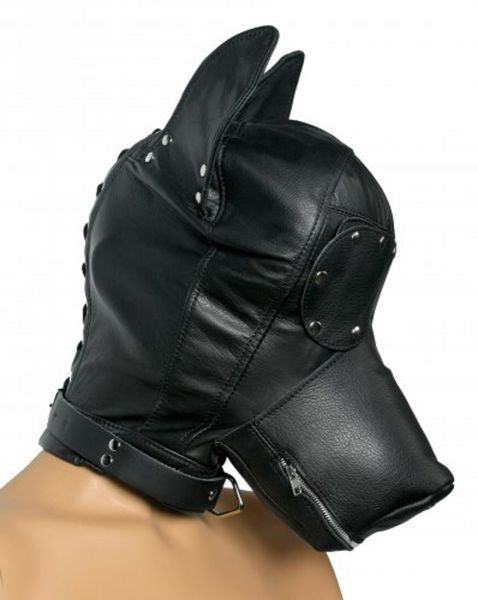 Strict Leather Hundekopf Maske (aus echtem Leder)