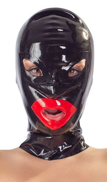 Kopfmaske Lips aus Latex (Öffnungen für Mund, Augen und Nasenlöcher)