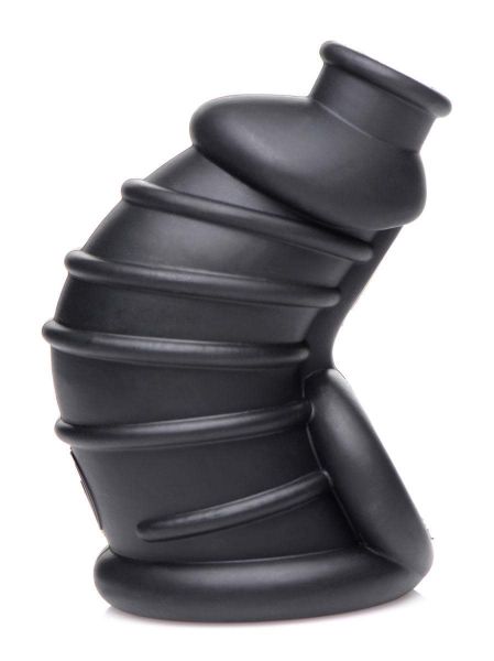 Dark Chamber - Peniskäfig aus Silikon schwarz (aus festem & flexiblem Silikon)