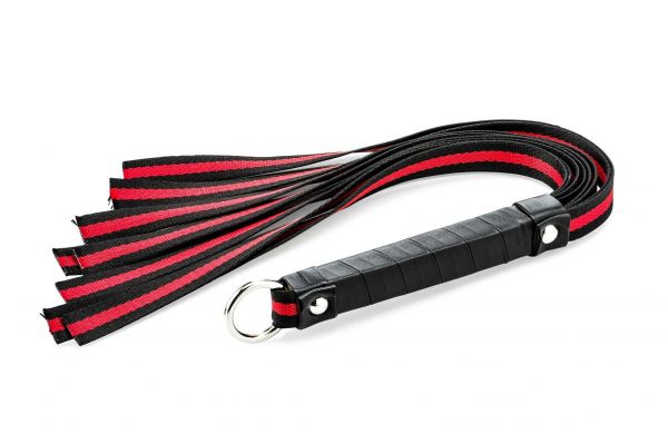 ZENN Black & Red Fabric Whip (mit breiten Peitschensträngen)