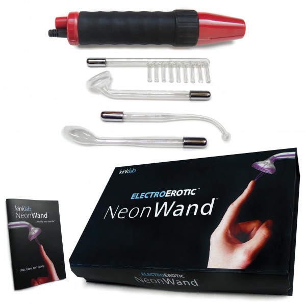Neon Wand - schwarz-roter Griff, lila Licht