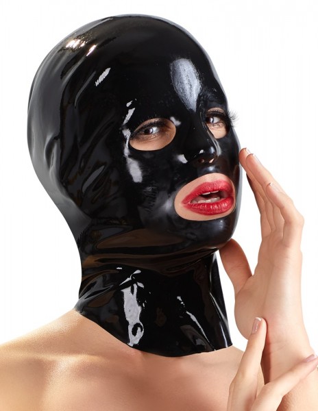 Latex-Kopfmaske (schwarz)