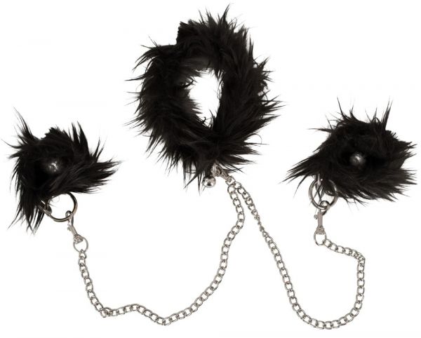 Flauschiges Fesselset (mit abnehmbarer Verbindungskette)